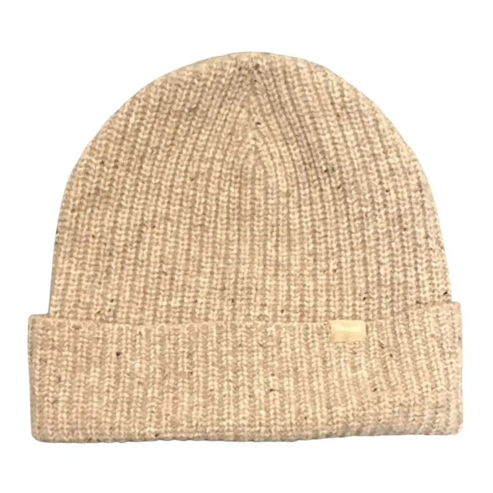 Madewell Merino Ribbed Beanie Oatmeal Donegal Wool OS